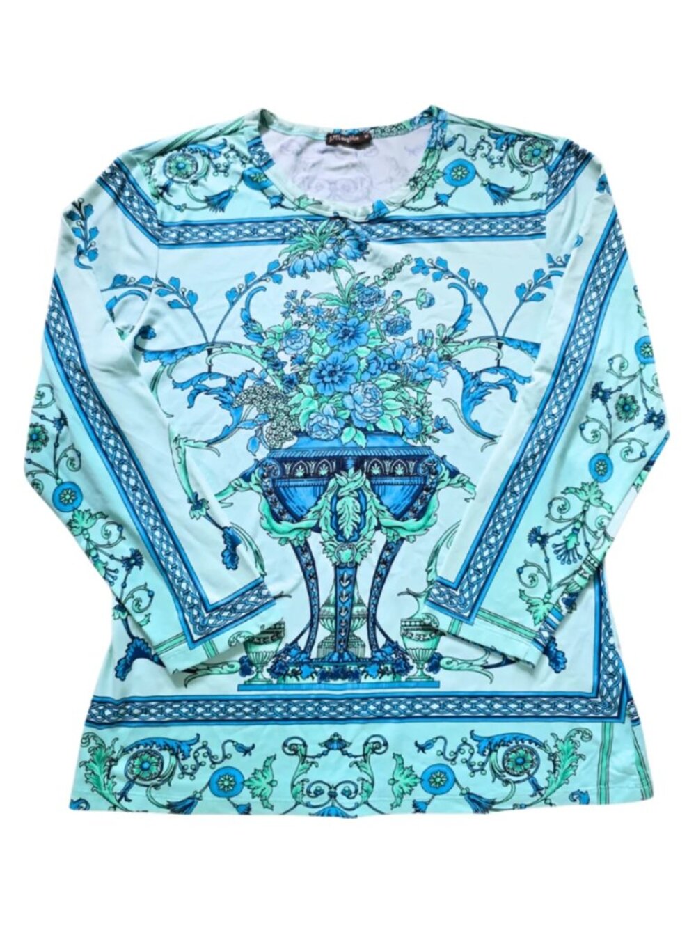 J. McLaughlin Catalina Cloth 3/4 Sleeve Top Nouveau Medium